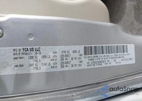 2017 Dodge Grand Caravan Sxt z USA, uszkodzony, nr VIN 2C4RDGCGXHR603973